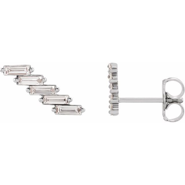 14K 1/4 CTW Natural Diamonds Ear Climbers