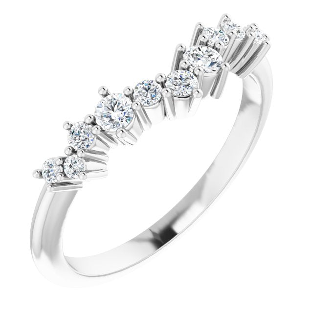 14K White 1/3 CTW Diamond Scattered Matching Band