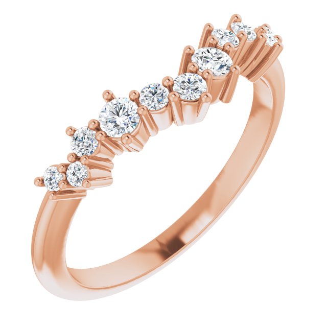 14K Rose 1/3 CTW Diamond Scattered Matching Band