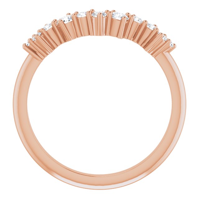 14K Rose 1/3 CTW Diamond Scattered Matching Band