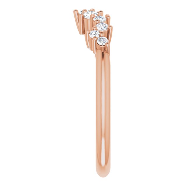 14K Rose 1/3 CTW Diamond Scattered Matching Band