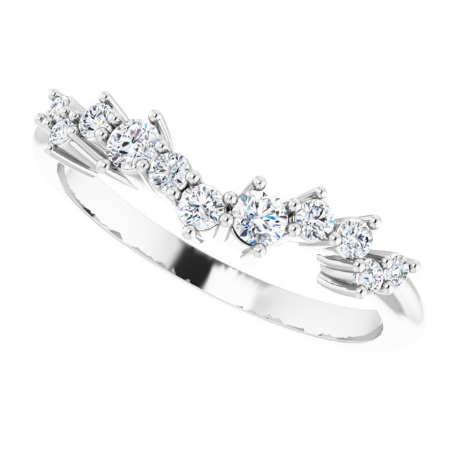 14K White 1/3 CTW Diamond Scattered Matching Band