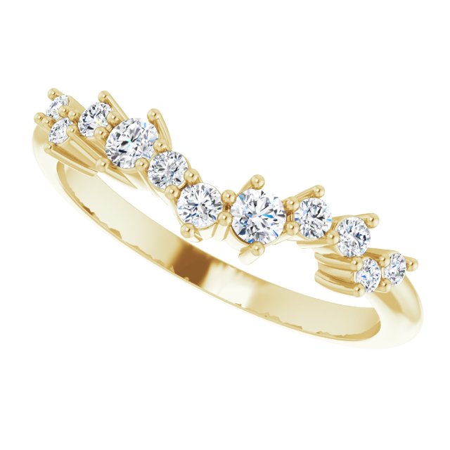 14K Yellow 1/3 CTW Diamond Scattered Matching Band