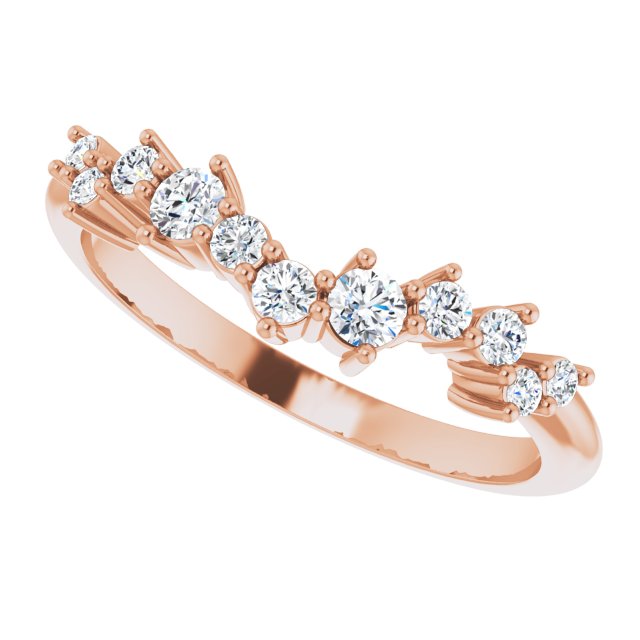 14K Rose 1/3 CTW Diamond Scattered Matching Band