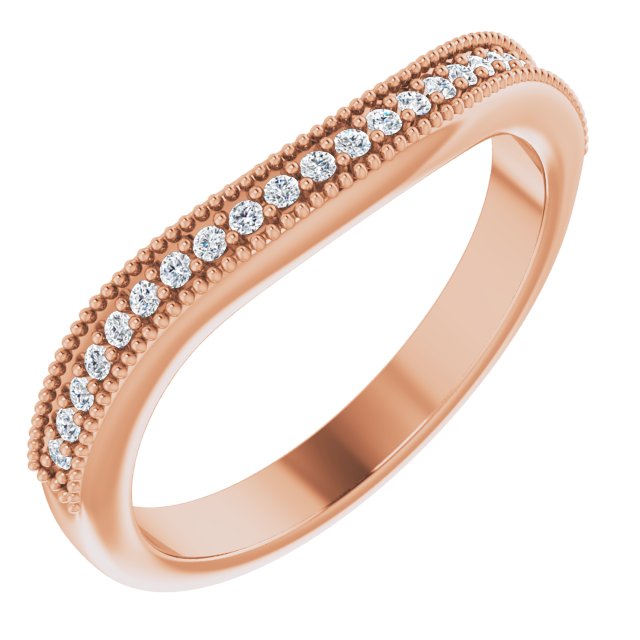 14K Rose 1/8 CTW Natural Diamond Matching Band
