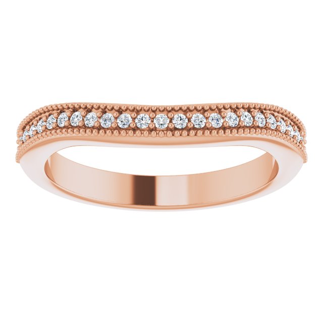 14K Rose 1/8 CTW Natural Diamond Matching Band