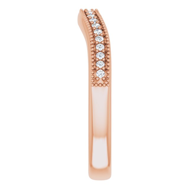 14K Rose 1/8 CTW Natural Diamond Matching Band