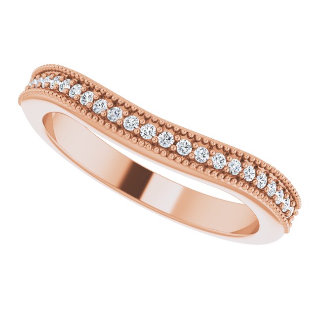 14K Rose 1/8 CTW Natural Diamond Matching Band