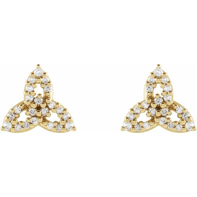 14K 1/10 CTW Natural Diamond Celtic-Inspired Trinity Earrings