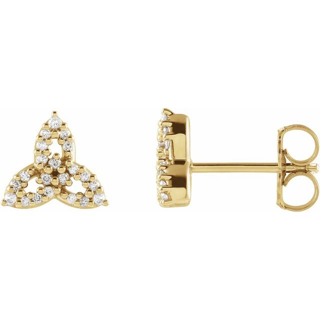 14K 1/10 CTW Natural Diamond Celtic-Inspired Trinity Earrings