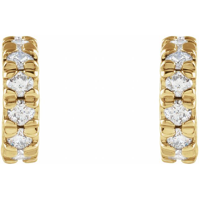 14K 1/4 CTW Lab-Grown Diamond French-Set Huggie Hoop Earrings