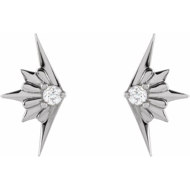14K .03 CTW Natural Diamond Starburst Earrings