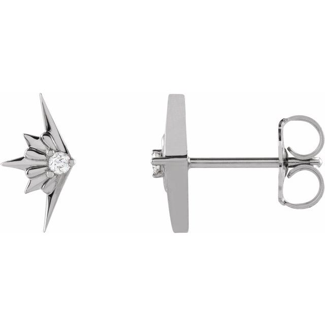 14K .03 CTW Natural Diamond Starburst Earrings