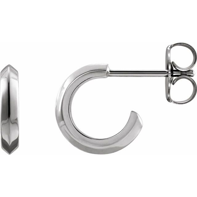 14K Knife-Edge Hoop Earrings