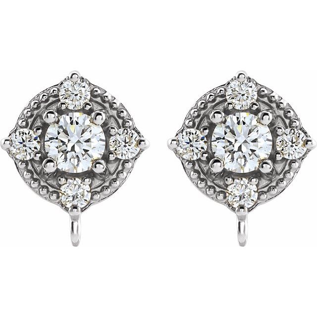 14K 1/6 CTW Natural Diamond Earring Top