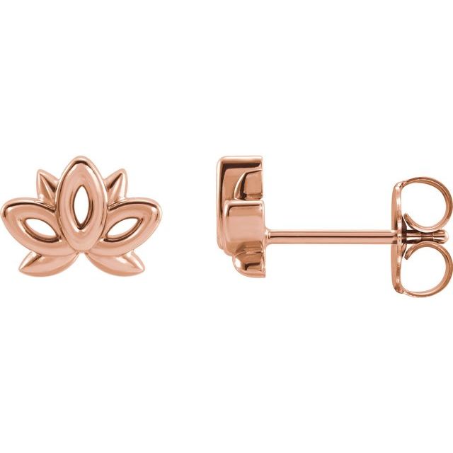 14K Lotus Earrings