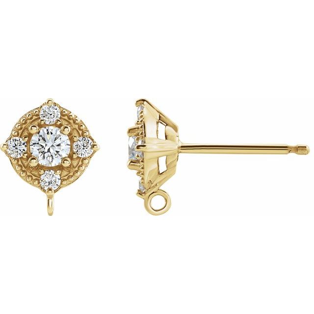 14K 1/6 CTW Natural Diamond Earring Top