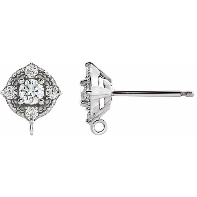 14K 1/6 CTW Natural Diamond Earring Top