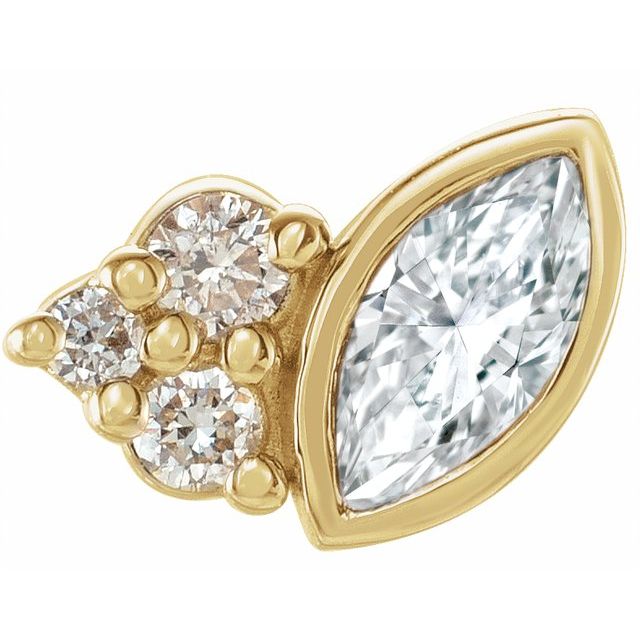 14K 1/10 CTW Natural Diamond Right Earring
