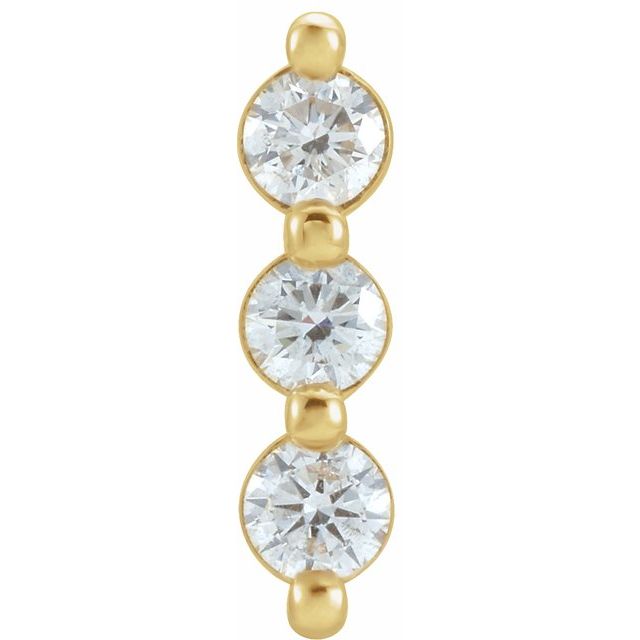 14K 1/4 CTW Natural Diamond Bar Earring