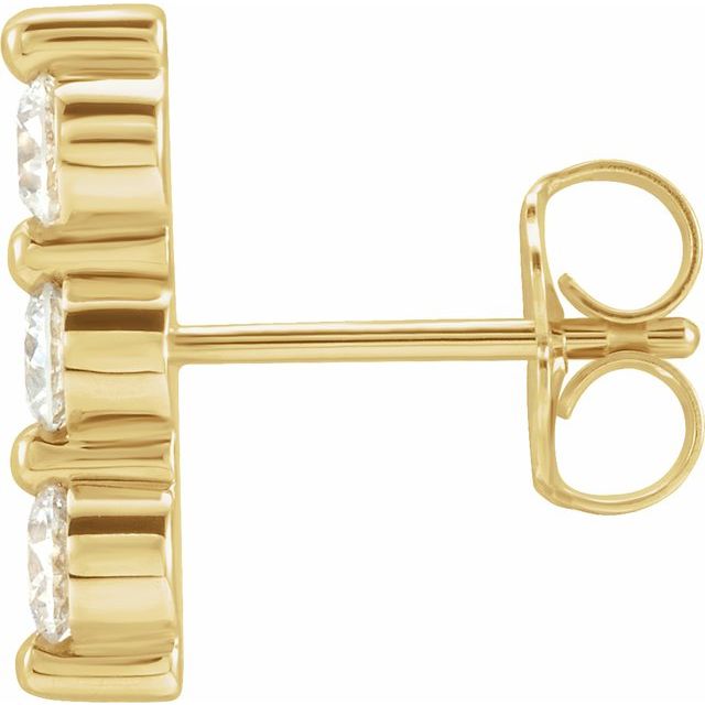 14K 1/4 CTW Natural Diamond Bar Earring