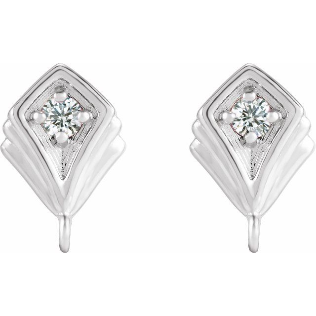 14K .015 CT Natural Diamond Vintage-Inspired Earring Top