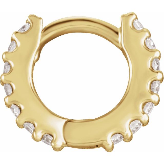 14K 1/5 CTW Natural Diamond Hoop Earring