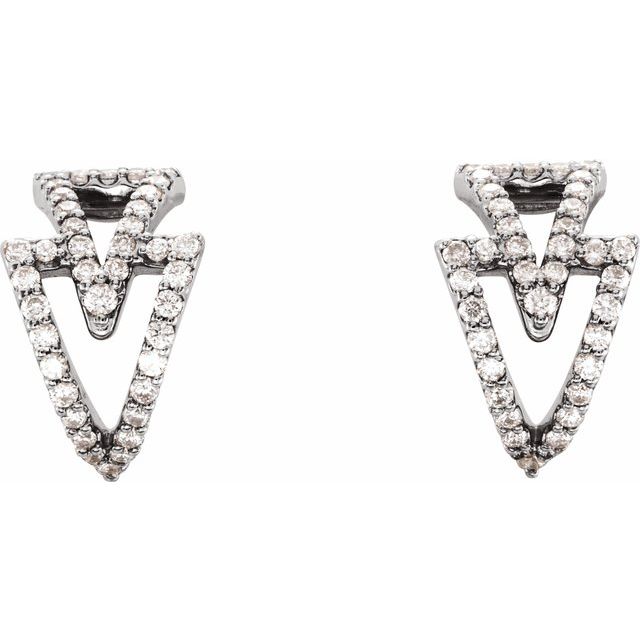 14K 1/4 CTW Natural Diamond Geometric Hoop Earrings