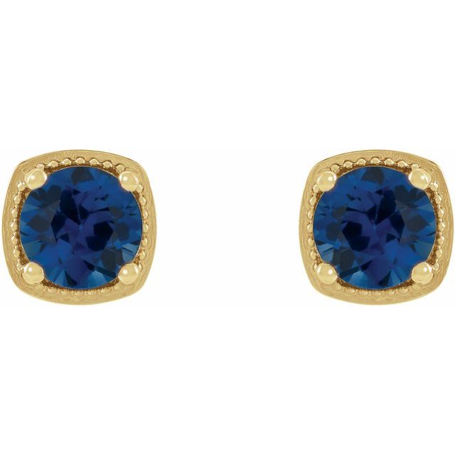 14K Natural Blue Sapphire Earrings
