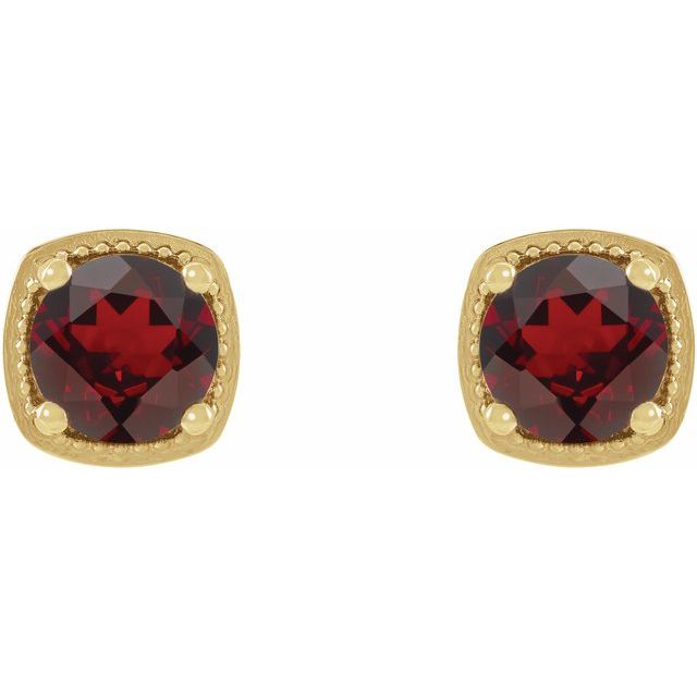 14K Natural Mozambique Garnet Earrings