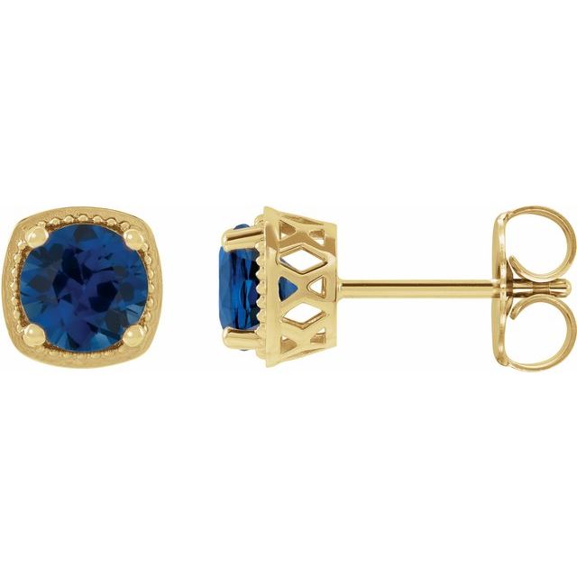 14K Natural Blue Sapphire Earrings