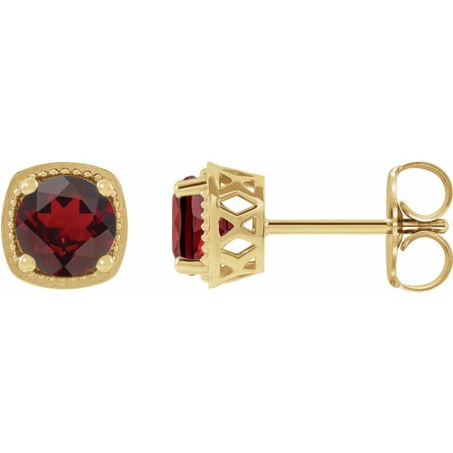 14K Natural Mozambique Garnet Earrings