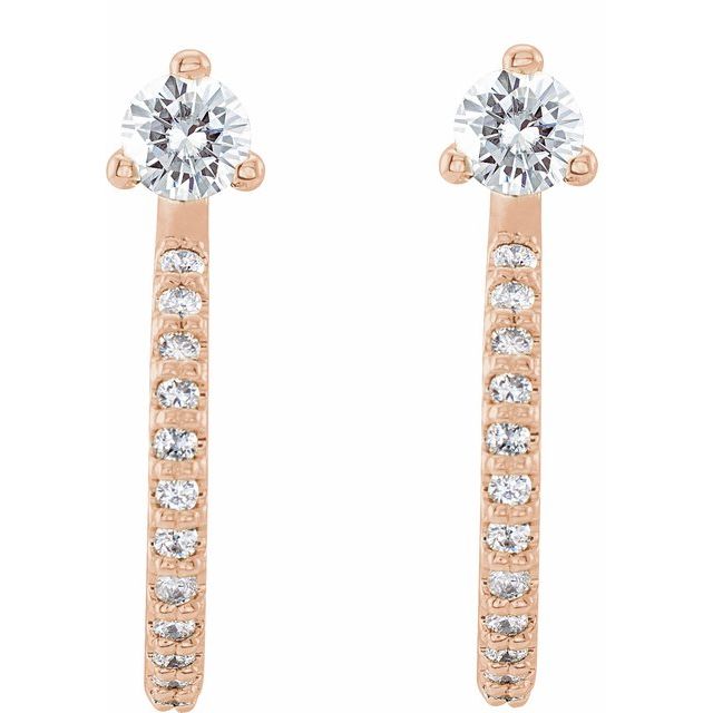 14K 1/3 CTW Natural Diamond J-Hoop Earrings