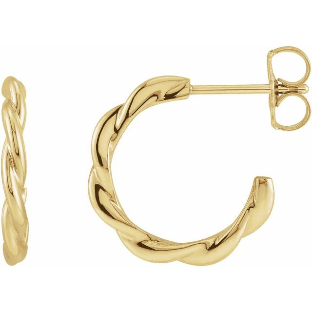 14K Twisted Hoop Earrings