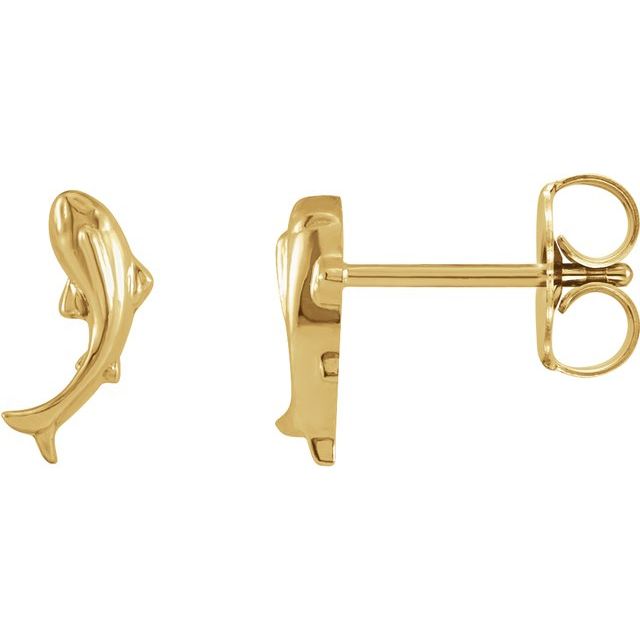 14K Tiny Koi Fish Earrings