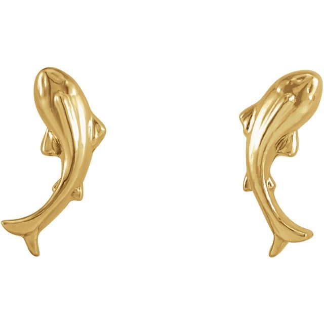 14K Tiny Koi Fish Earrings