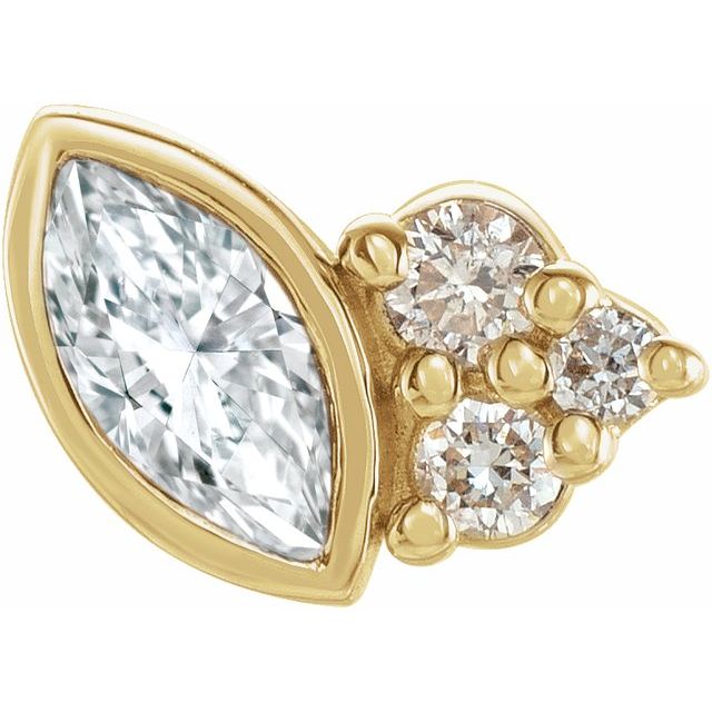 14K 1/10 CTW Natural Diamond Left Earring