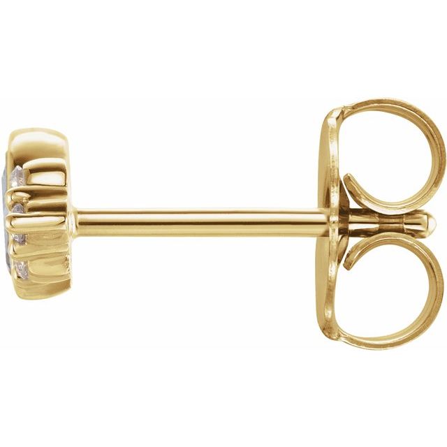 14K 1/10 CTW Natural Diamond Left Earring