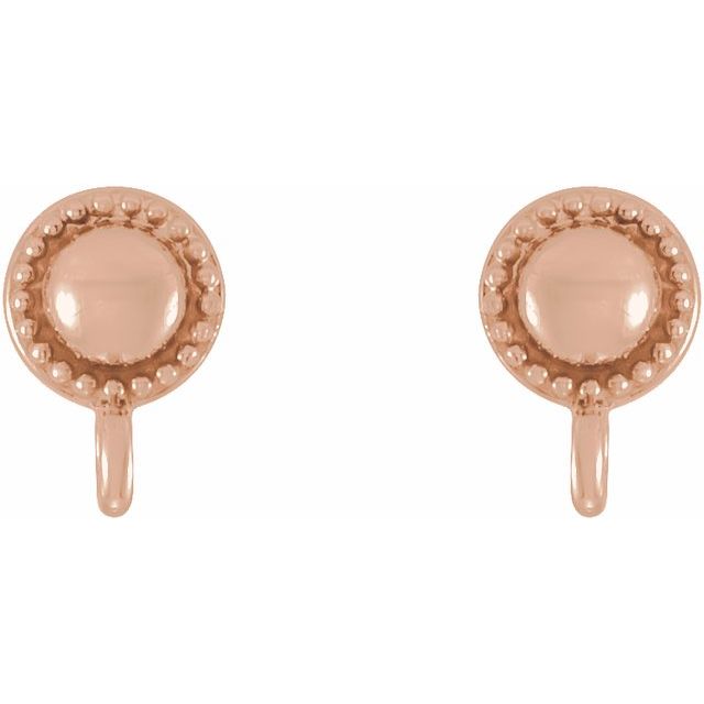 14K Milgrain Earring Top