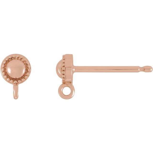 14K Milgrain Earring Top