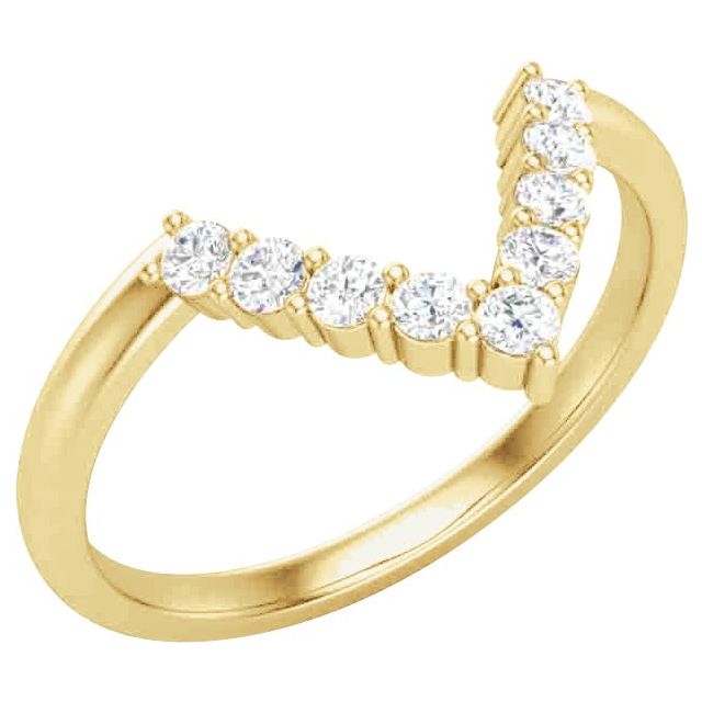 14K Yellow 1/4 CTW Natural Diamond Matching Band