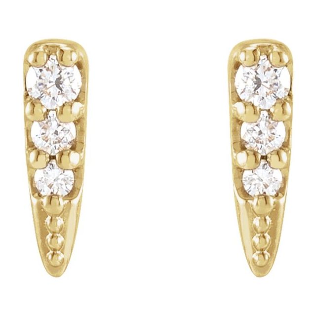 14K .07 CTW Natural Diamond Spike Earrings