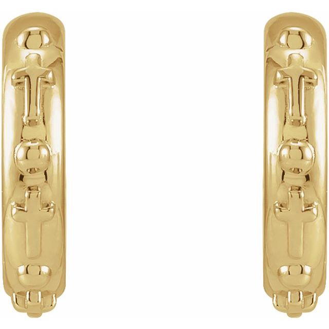 14K Rosary Hoop Earrings