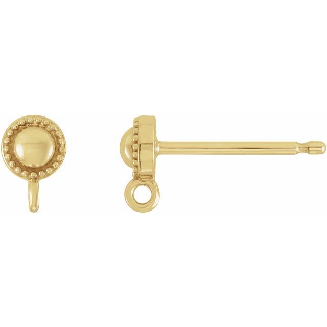 10K Milgrain Earring Top