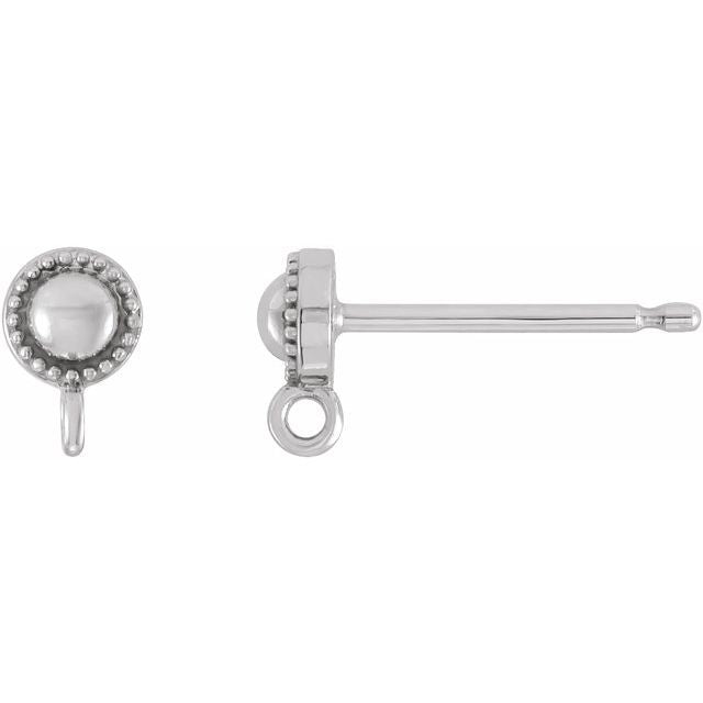 Sterling Silver Milgrain Earring Top