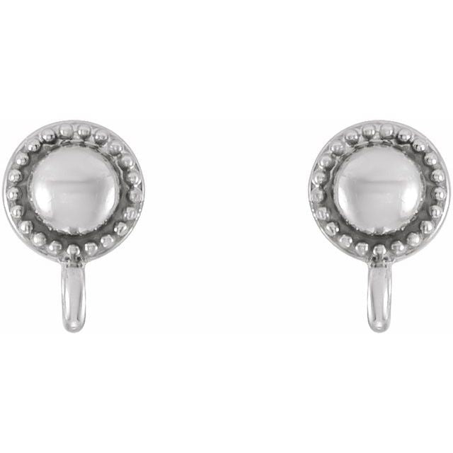 Sterling Silver Milgrain Earring Top