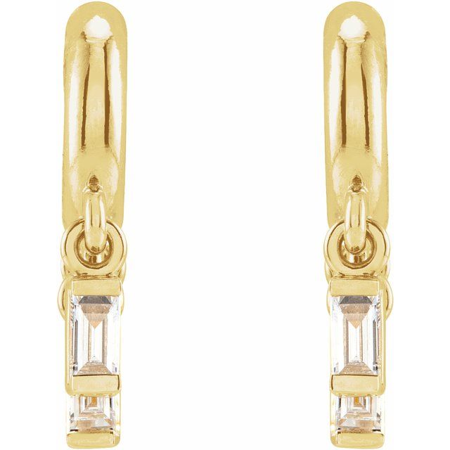 14K 1/5 CTW Natural Diamond Fringe Hoop Earrings