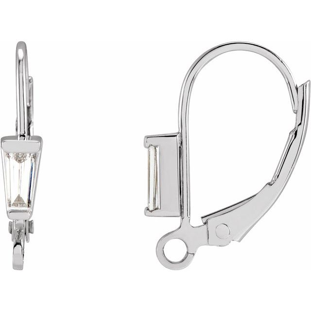 14K 1/10 CT Natural Diamond Lever Back Earring Top