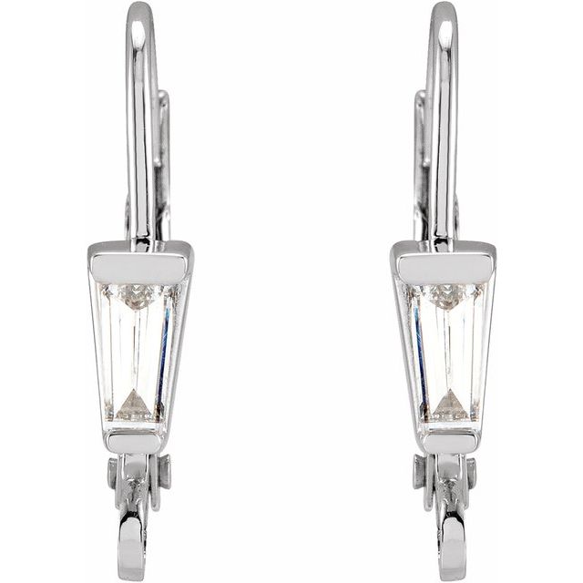14K 1/10 CT Natural Diamond Lever Back Earring Top