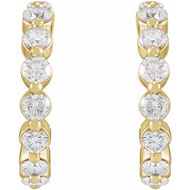 14K 7/8 CTW Lab Grown Diamond Huggie Earrings